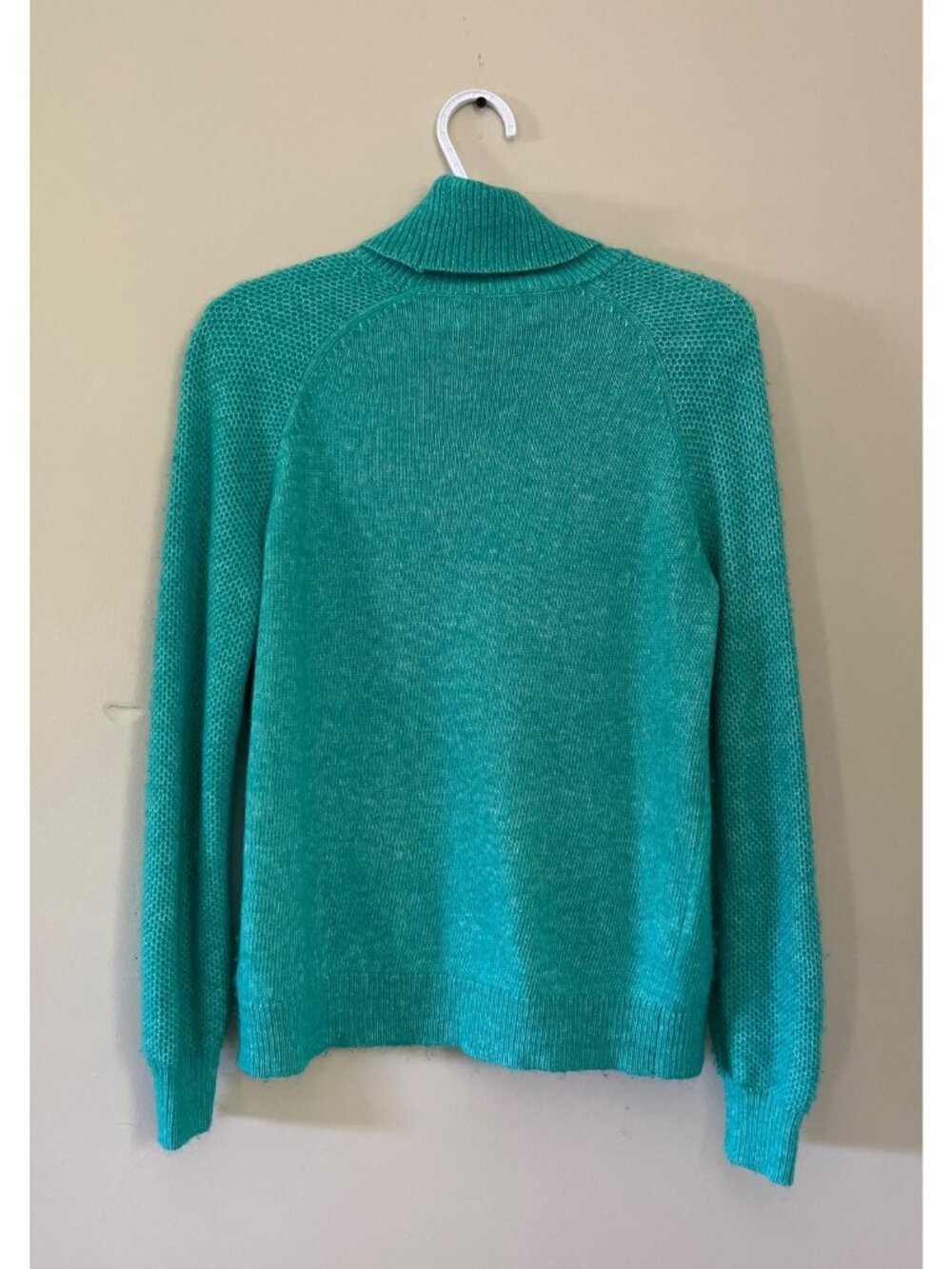 Loft Womens Medium Solid Green Long Sleeve Cowl Ribbed Sweater - Picture 2 of 4